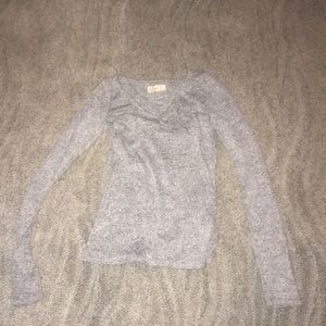 Grey strapy hollister long sleeve top